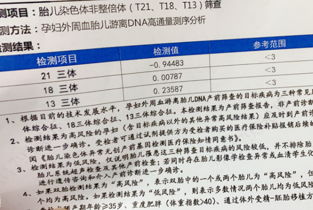 无创低风险有可能生出唐氏儿